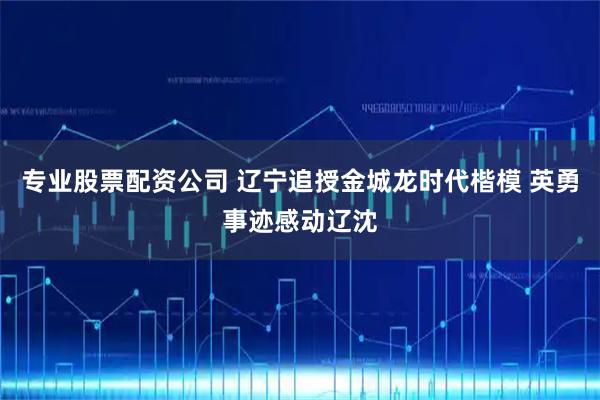 专业股票配资公司 辽宁追授金城龙时代楷模 英勇事迹感动辽沈